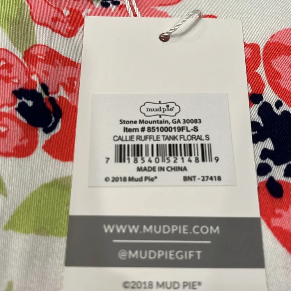 CALLIE PINK FLORAL RUFFLE TANK/NWT/Small